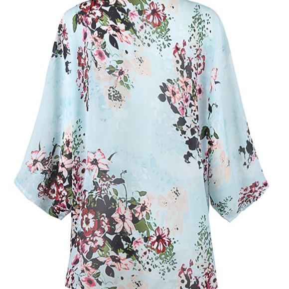 Women Floral Loose Half Sleeve Casual Cardigan - Picture 5 of 5